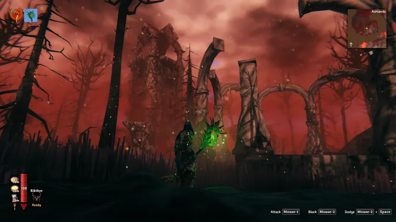 Walking the Ashlands ruins — the flametal veins glow in the waste
